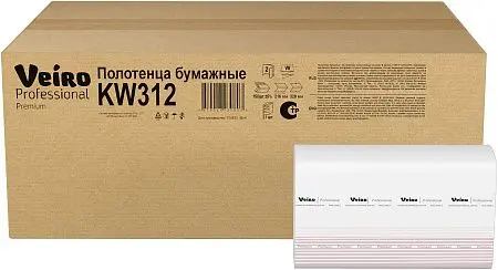 Фото №3 - VEIRO: Полотенца бумажные Z 2сл 200л 22,5х21,3см Premium водорастворимые белые