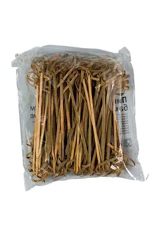 Фото №7 - Одноразовая продукция: Пика Узелок 9см бамбук /пач.=100 шт.