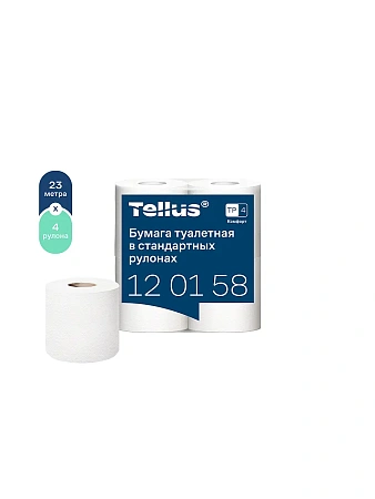 Фото №2 - ТОРК: Tellus Бумага туалетная T4 Комфорт 2сл 23м белая /пач.=4 шт.