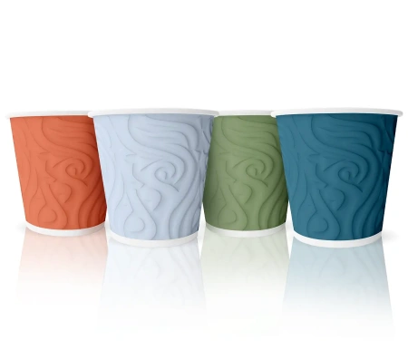 Фото №1 - Одноразовая продукция: Стакан бумажный 2сл 200мл d-80мм цв. в асс. Скандипакк /пач.=50 шт.