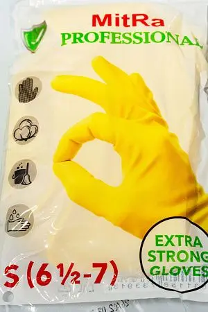 Фото №3 - Перчатки: резиновые латексные MITRA S с хлопковым напылением