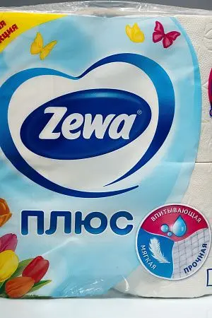 Фото №2 - Бумага туалетная: 2сл 23м макулатура цвет белый "Зева Плюс" /пач.=4 шт.