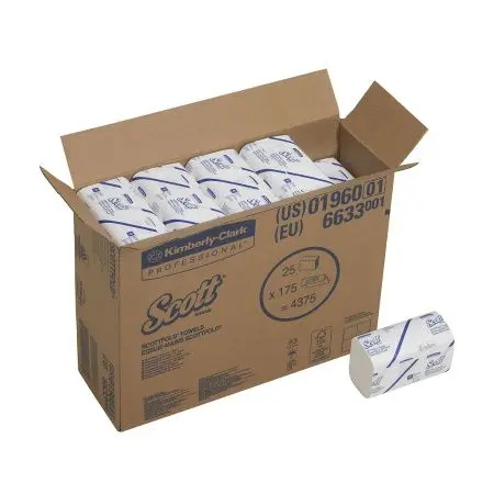Kimberly-Clark: Полотенца бумажные Скотт Скоттфолд 1сл 175л 31,5х20,0см белые