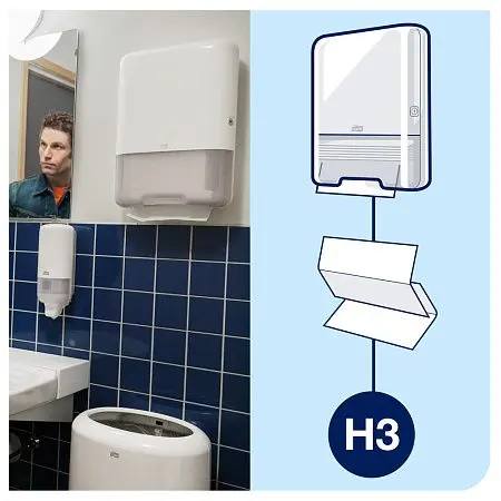 Фото №5 - Tork: Диспенсер H3 Elevation Singlefold для полотенец в пачках черный