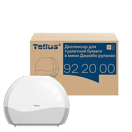 Фото №3 - ТОРК: Tellus Диспенсер TP2 Джамбо Wave мини для туалетной бумаги в рулонах пластик белый/серый