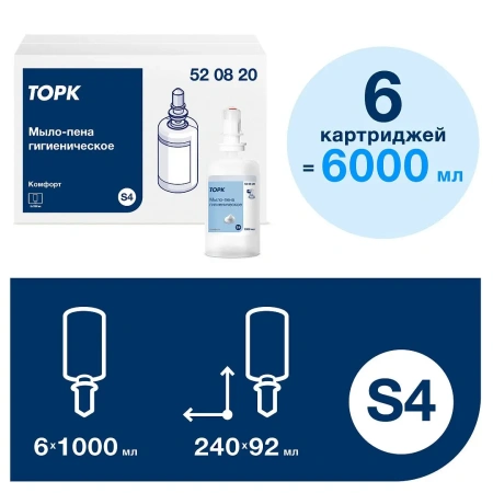 Tork: Мыло S4 пена 1л жидкое для рук ГИГИЕНИЧЕСКОЕ