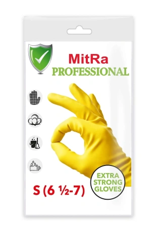 Фото №1 - Перчатки: резиновые латексные MITRA S с хлопковым напылением