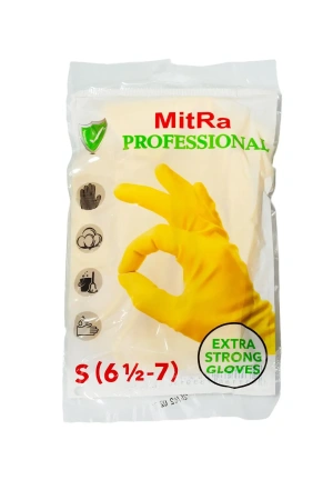 Фото №1 - Перчатки: резиновые латексные MITRA S с хлопковым напылением