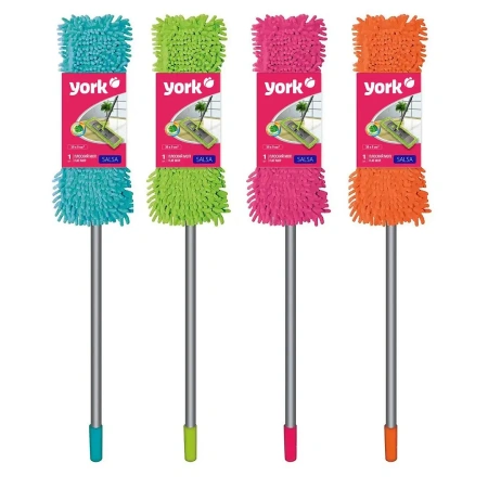Фото №1 - Хозяйственный инвентарь: Швабра YORK Сальса с плоским МОПом микрофибра , телескопический черенок 130 см, еврорезьба