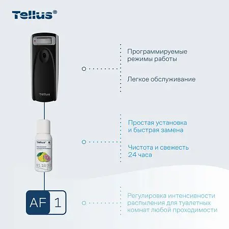 Фото №5 - ТОРК: Tellus Диспенсер AF1 для аэрозольного освежителя воздуха черный СЕНСОРНЫЙ