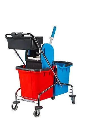 Фото №5 - Вик: Тележка 2х25л металл хром+ отжим + дополнительная корзина