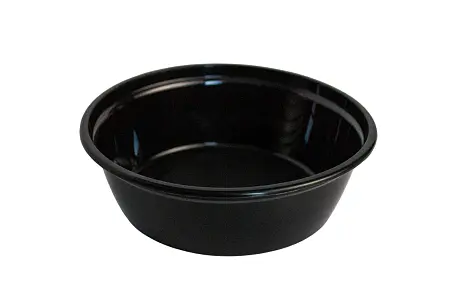 Фото №2 - Одноразовая продукция: Контейнер пластиковый круглый 530мл d152 черный с крышкой /пач.=150 шт.