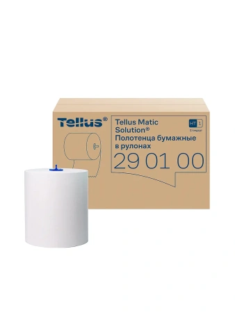 Фото №1 - ТОРК: Tellus Полотенца бумажные H1 Софт матик Стандарт 1сл 280м/21 белые
