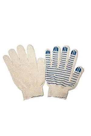 Фото №2 - Перчатки: х/б вязаные с ПВХ 4-х ниточные белые