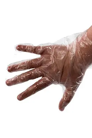 Фото №12 - Перчатки: полиэтиленовые L одноразовые /пач.=100 шт.