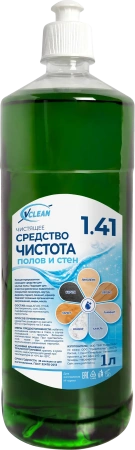 Чистящее средство: Vclean чистота полов и стен 1л пуш-пул