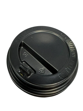 Одноразовая продукция: Крышка к стакану бумажному d=80мм с питейником черная /пач.=50 шт.