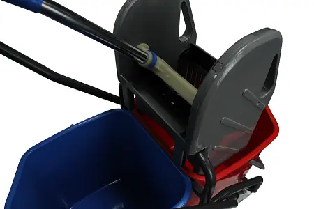 Фото №2 - Вик: Тележка 2х20л металл окрашенная + отжим Vclean