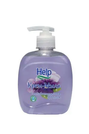 Фото №1 - Мыло жидкое: ХЭЛП 300г крем-мыло с антибактериальным эффектом ФИАЛКА с дозатором