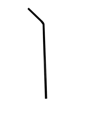 Одноразовая продукция: Трубочки для коктейля с изгибом 5х240мм черные /пач.=1000 шт.