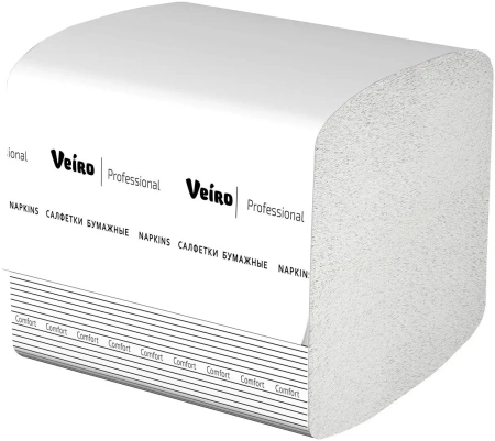 Фото №1 - VEIRO: Салфетки бумажные V 2сл 220л 16,2х21,0см белые