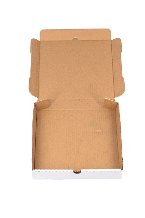 Фото №8 - Одноразовая продукция: Коробка бумажная для пиццы 250х250х40мм белая/бурая /пач.=50 шт.
