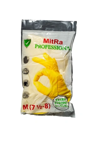 Фото №1 - Перчатки: резиновые латексные MITRA М с хлопковым напылением