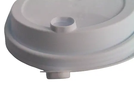 Фото №3 - Одноразовая продукция: Крышка к стакану бумажному d=90мм с питейником (клапан) ПП белая матовая /пач.=50 шт.