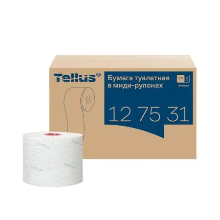 Фото №1 - ТОРК: Tellus Бумага туалетная T6 Комфорт 2сл 100м/9,9 компактный рулон белая