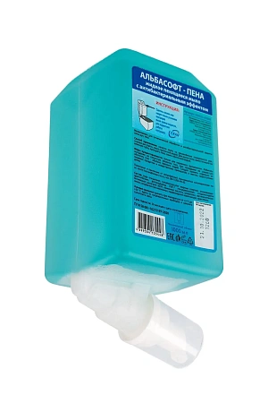Фото №5 - Кеман: Мыло жидкое пенящееся 1000мл АЛЬБАСОФТ антибактериальное в картридже бирюзовое Aquarius, А4,А5