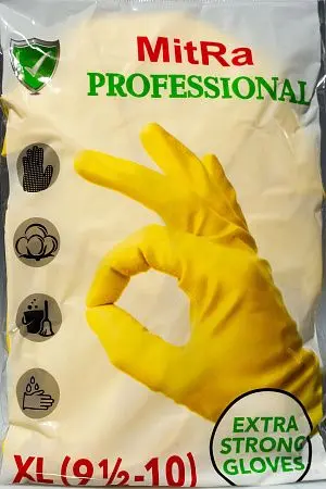 Фото №6 - Перчатки: резиновые латексные MITRA XL с хлопковым напылением