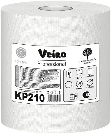 Фото №2 - VEIRO: Полотенца бумажные ЦВ 1сл 200м/20 Comfort белые