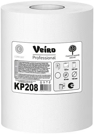 Фото №2 - VEIRO: Полотенца бумажные ЦВ 2сл 100м/20 Comfort белые