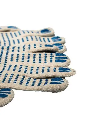 Фото №6 - Перчатки: х/б вязаные с ПВХ 4-х ниточные белые