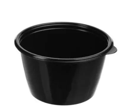 Одноразовая продукция: Контейнер 750мл d-144мм h-83,6 мм круглый без крышки ПП черный /пач.=50 шт.