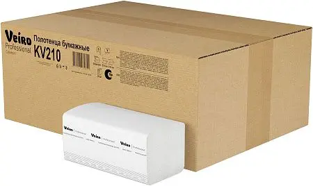 Фото №2 - VEIRO: Полотенца бумажные V 1сл 250л 21х21,6см Comfort белый