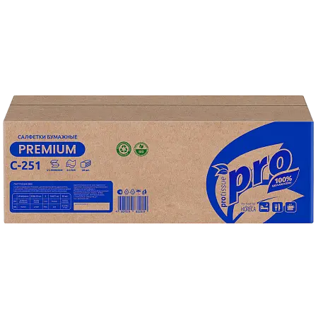 Фото №3 - Вик: Салфетки бумажные V 2сл 200л 16х21см с тиснением PROtissue