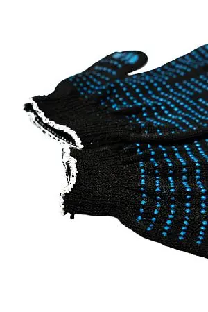 Фото №4 - Перчатки: х/б вязаные с ПВХ 4-х ниточные ЧЕРНЫЕ