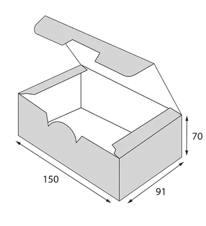 Одноразовая продукция: Контейнер бумажный 150х91х70 OSQ Fast Food Box L /пач.=25 шт.