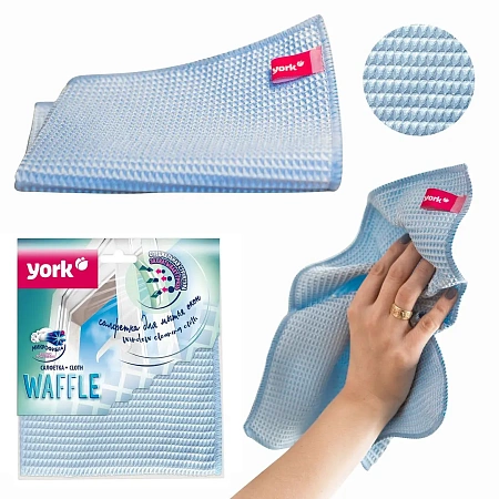 Фото №3 - ХозСалфетки: для стекол YORK 35х35 микрофибра вафельная