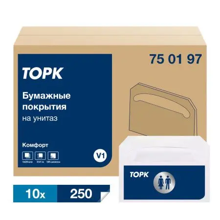 Tork: Покрытия на унитаз V1 Комфорт 250шт белые