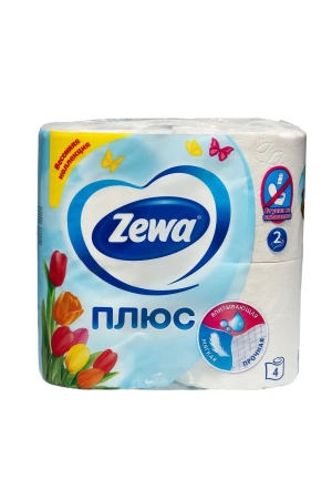 Фото №1 - Бумага туалетная: 2сл 23м макулатура цвет белый "Зева Плюс" /пач.=4 шт.