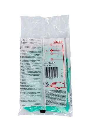 Фото №13 - Vileda: Перчатки многоцелевые L зеленые резиновые