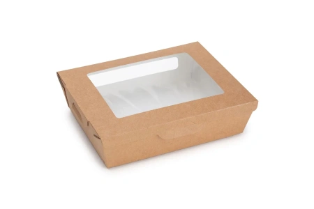 Фото №1 - Одноразовая продукция: Контейнер бумажный 1000мл 170х190х130 OSQ Salad 1000 /пач.=25 шт.