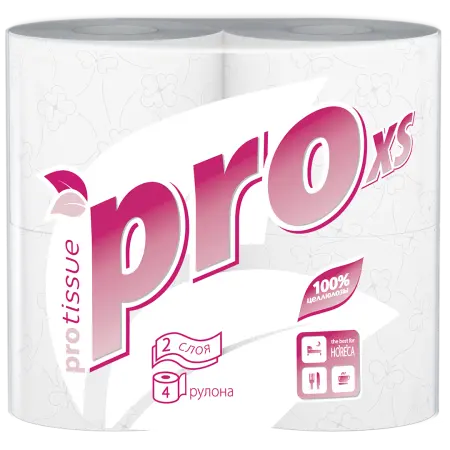 Фото №1 - Бумага туалетная: 2сл 18м целлюлоза цвет белый PROtissue /пач.=4 шт.