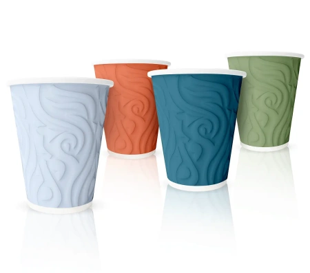 Одноразовая продукция: Стакан бумажный 400мл 2сл d=90мм Скандипакк цв. в асс. /пач.=30 шт.