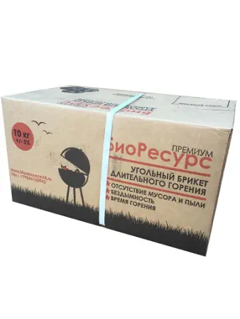 Фото №1 - Хозяйственные товары: Уголь брикет 10кг 1 сорт