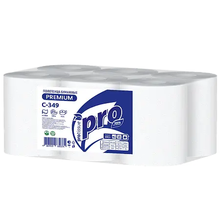 Фото №2 - Вик: Полотенца бумажные 2сл 150м целлюлоза без перф. белые PROtissue