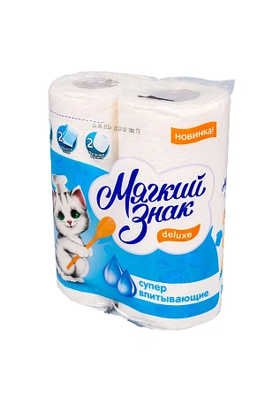 Фото №5 - Бумажные полотенца: 2сл 10м целлюлоза цвет белый Делюкс/"Ь" /пач.=2 шт.