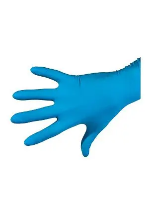 Фото №19 - Перчатки: латексные Dermagrip High Risk L неопудренные нестерильные синие /пач.=50 шт.